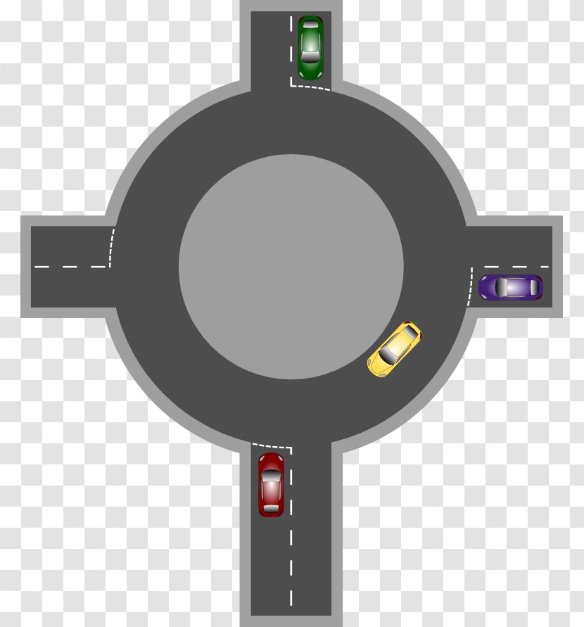 Roundabout Driving Car Lane Road - Overtaking Transparent PNG