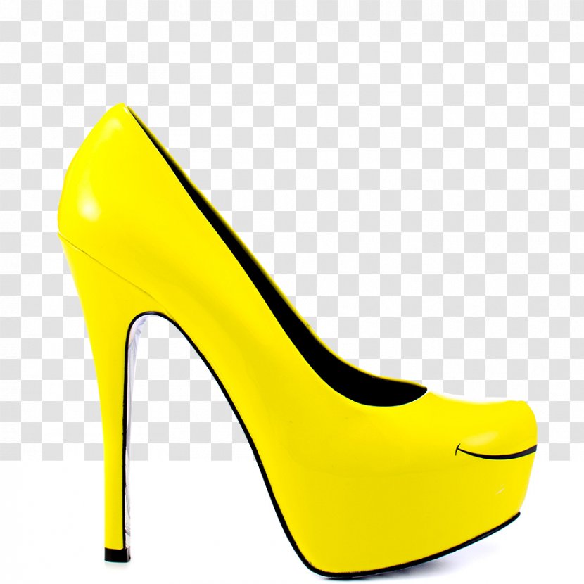 Yellow High-heeled Shoe Court - Dress Transparent PNG