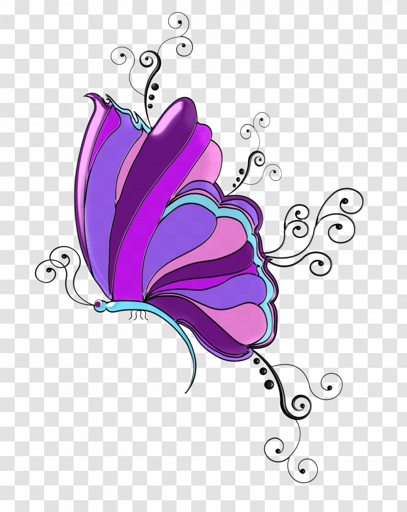 Butterfly Clip Art - Purple Transparent PNG