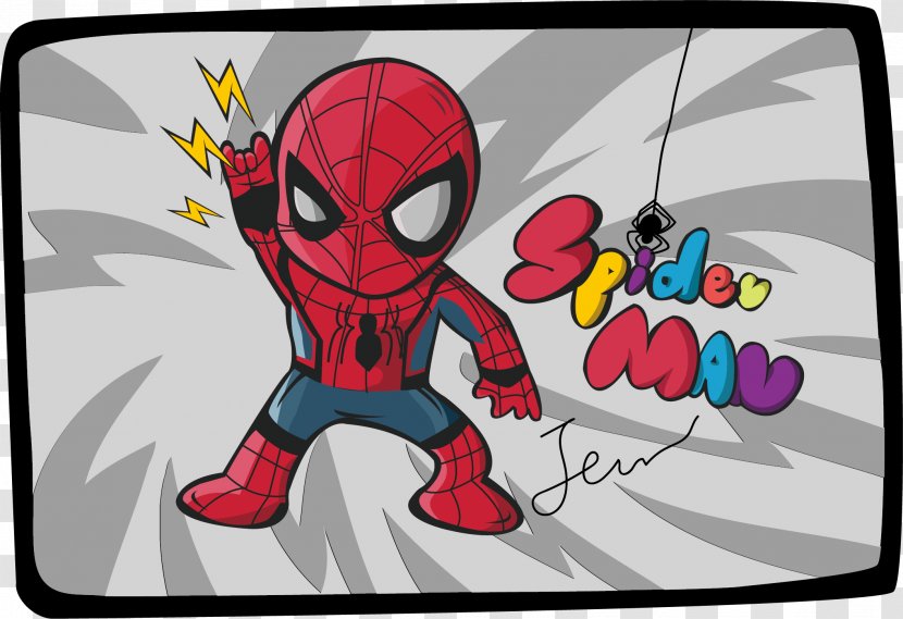 Illustration Spider-Man Creative Work Cartoon - Heart - Frame Transparent PNG