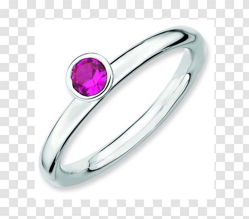 Ruby Ring Size Birthstone Bezel Transparent PNG