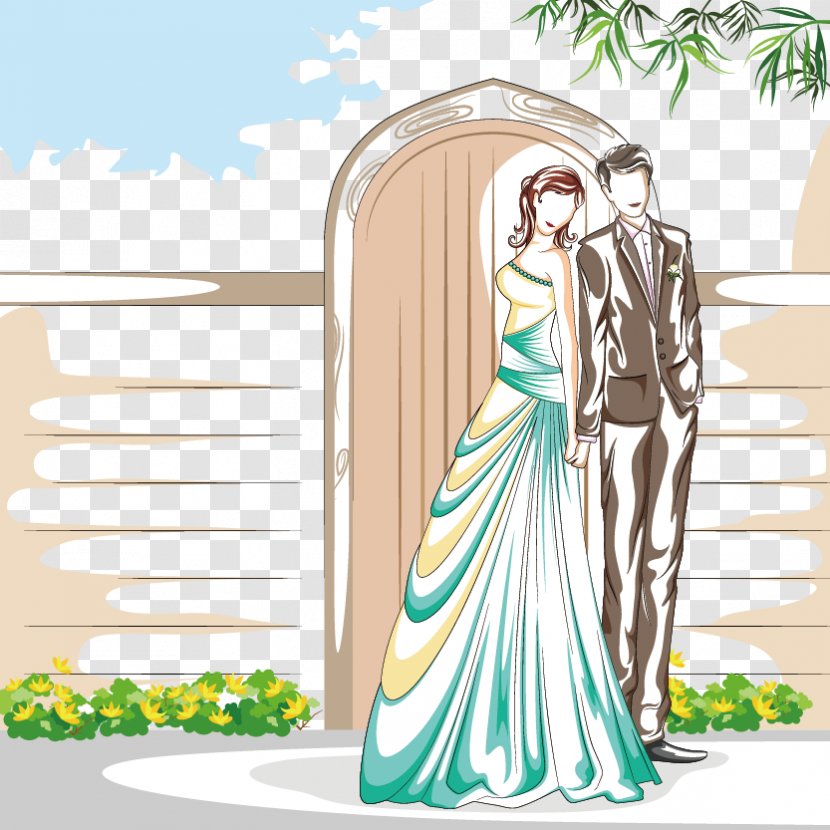 Cartoon Photography Wedding Illustration - Watercolor - Couple Transparent PNG