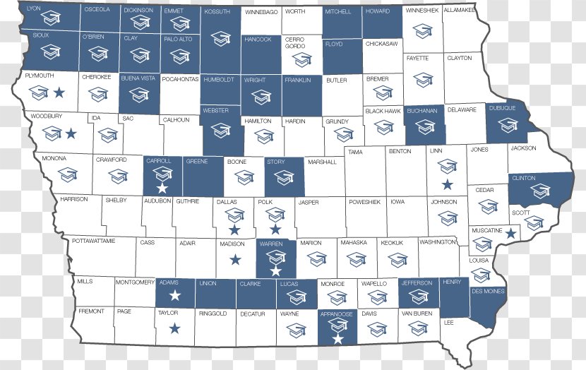 Iowa Home Base Services County Floor Plan Map - Ozaukee Community Resources Transparent PNG