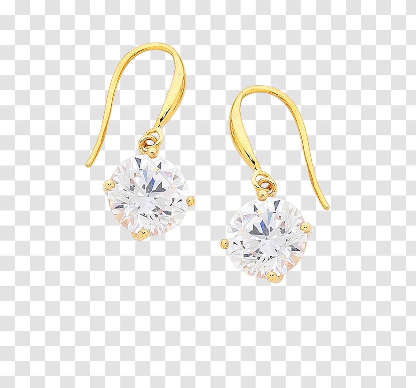 Earring Cubic Zirconia Jewellery Gold - Crystal System - Yellow Drop Transparent PNG
