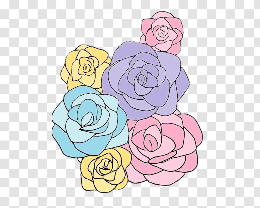 Flower Garden Roses Drawing - Heart - Pastel Transparent PNG