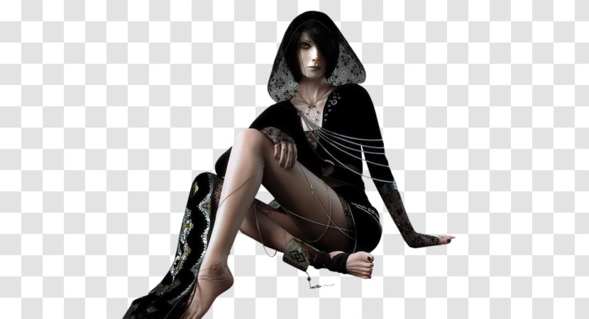 Woman Fantasy Art Painting - Silhouette Transparent PNG