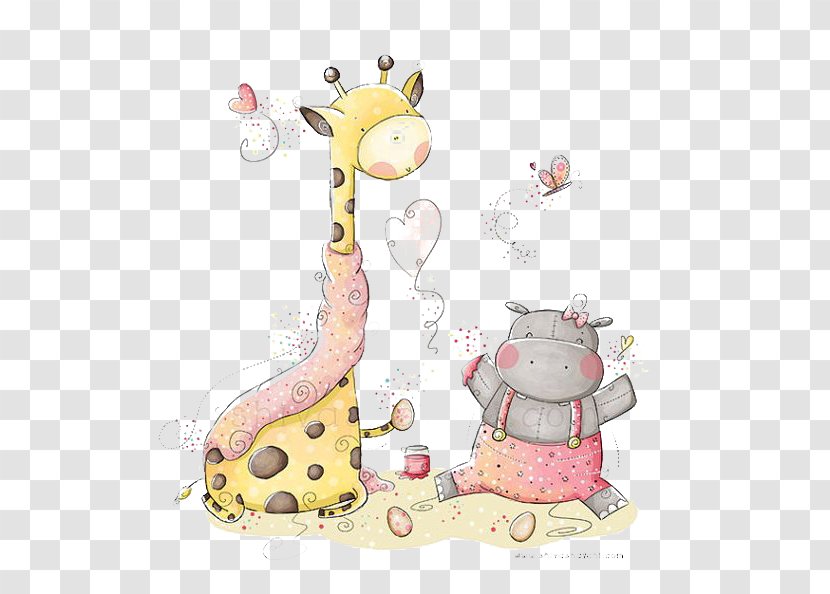 Child Nursery Art Printmaking Illustration - Giraffe Transparent PNG