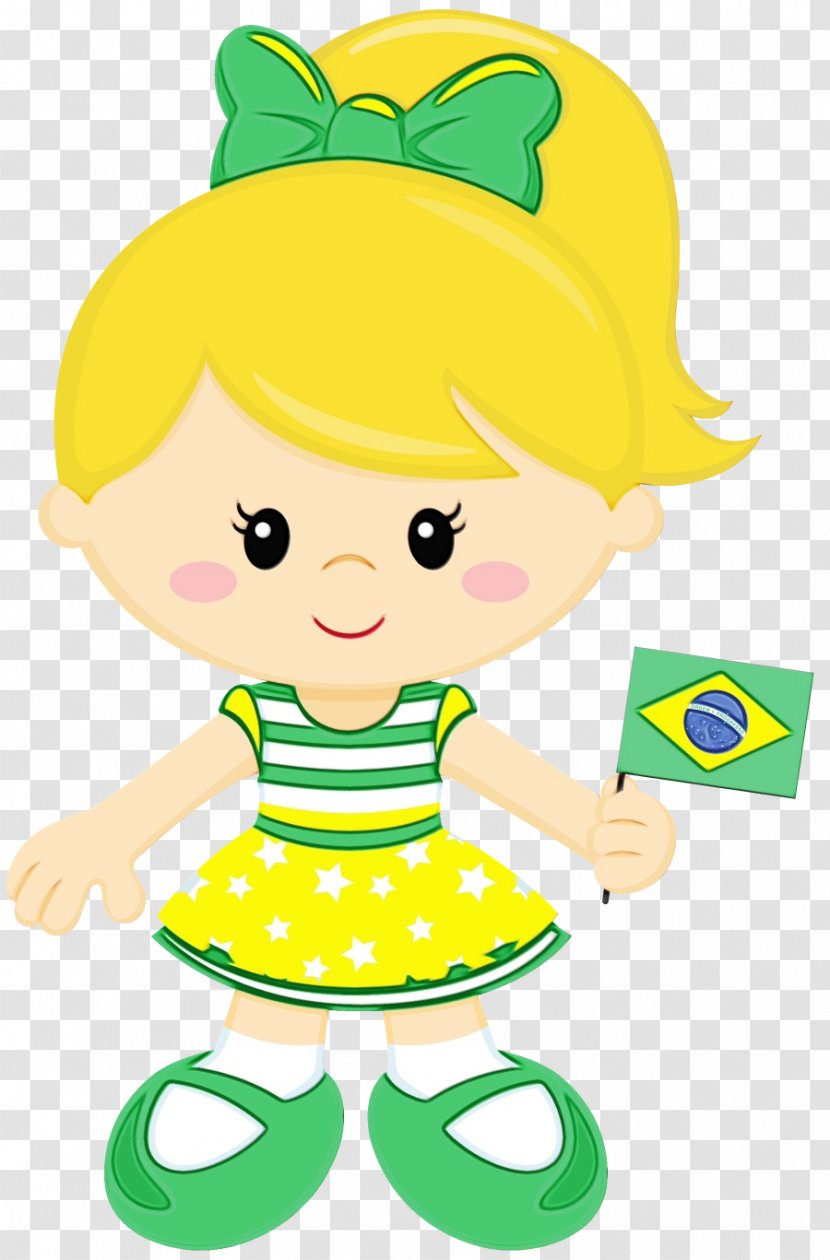 Watercolor Party - Brazil - Fictional Character Happy Transparent PNG