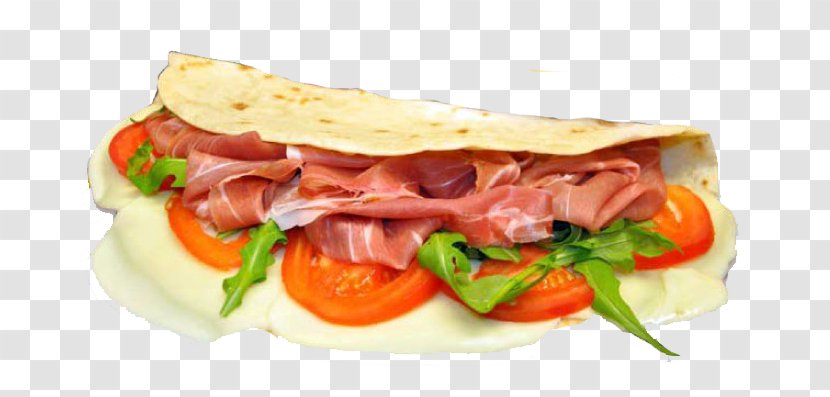 Breakfast Sandwich Hamburger Fast Food Ham And Cheese - Prosciutto - Piadina Transparent PNG