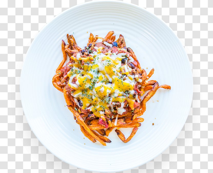 French Fries Vegetarian Cuisine Chili Con Carne Hamburger Food - Sweet Cheese Transparent PNG