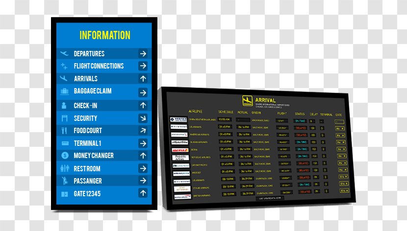 Digital Signs Flight Information Display System Signage Device - Hospitality Industry - Business Transparent PNG