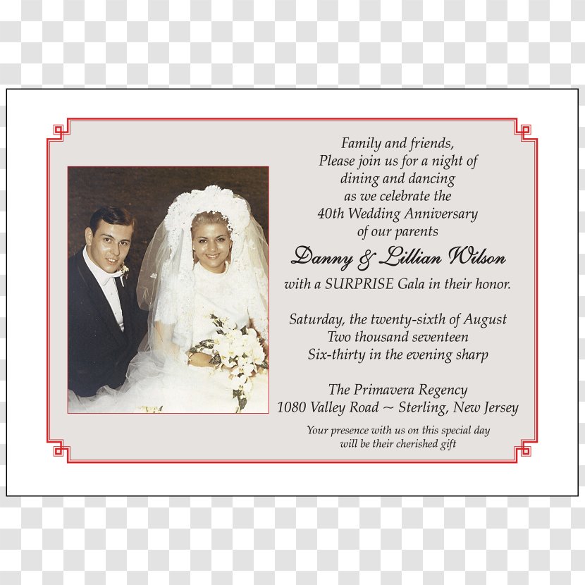 Wedding Invitation Anniversary Party - Envelope Transparent PNG