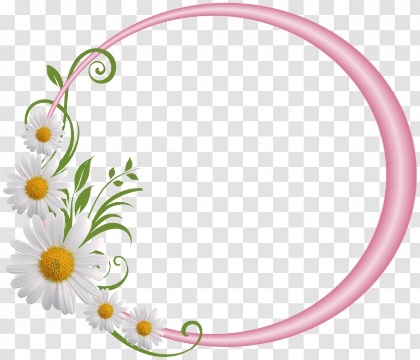 Picture Frame Clip Art - Pink - Floral Round File Transparent PNG