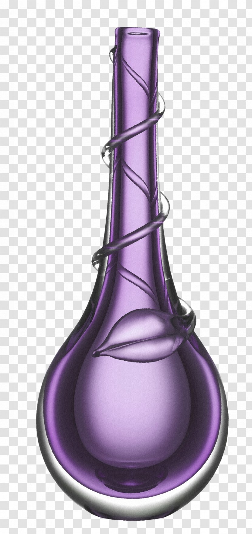 Orrefors Bottle Glass Vase Kosta Glasbruk - Beautiful Purple Transparent PNG