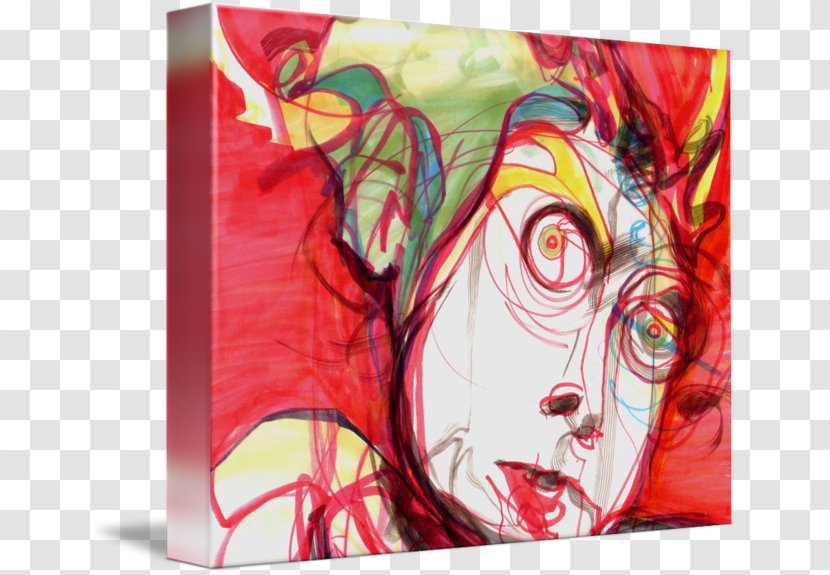 Modern Art Acrylic Paint Drawing - Red - Design Transparent PNG