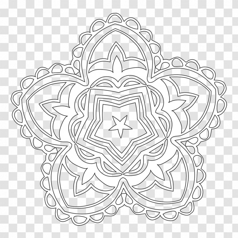 Black And White Royalty-free Pattern - Visual Arts - Mandalas Transparent PNG