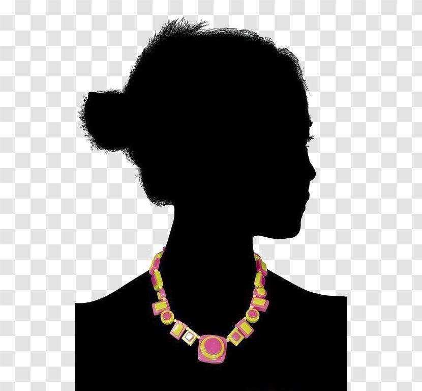 Silhouette Head Woman Illustration - Neck - Color Necklace Transparent PNG