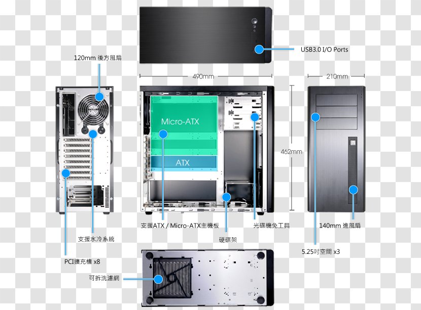 Computer Cases & Housings Power Supply Unit Lian Li ATX Personal - Technology Transparent PNG