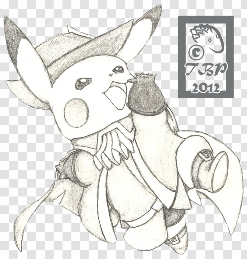 Mammal Line Art Cartoon Sketch - Wing - Blue Pikachu Transparent PNG