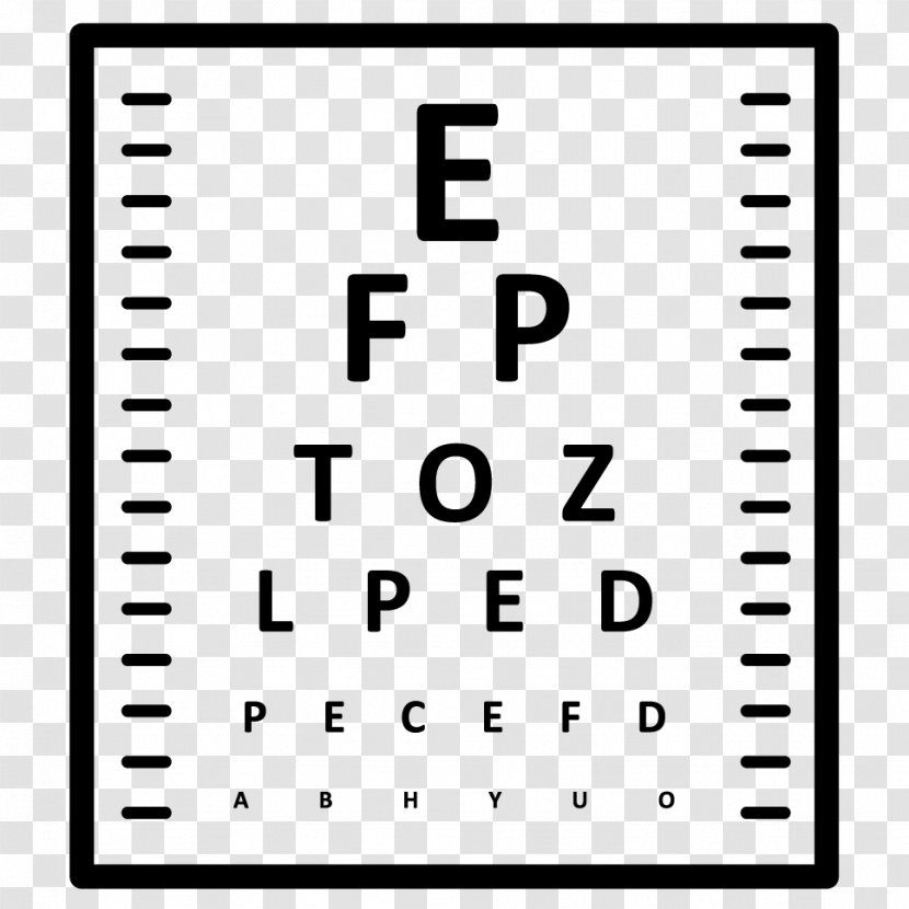 Eye Chart Examination Care Professional Ophthalmology - Frame Transparent PNG