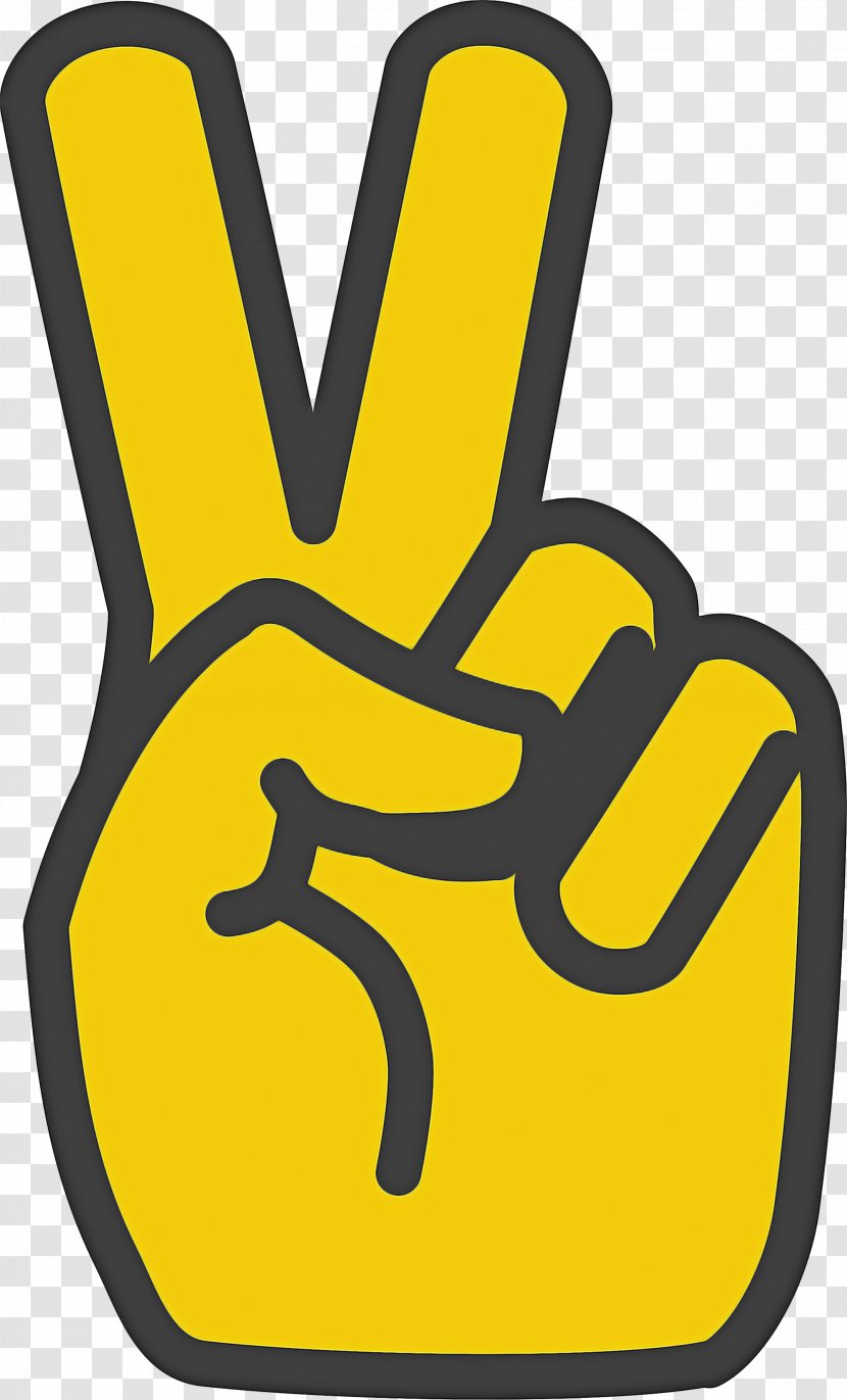 Yellow Background - Thumb - V Sign Transparent PNG