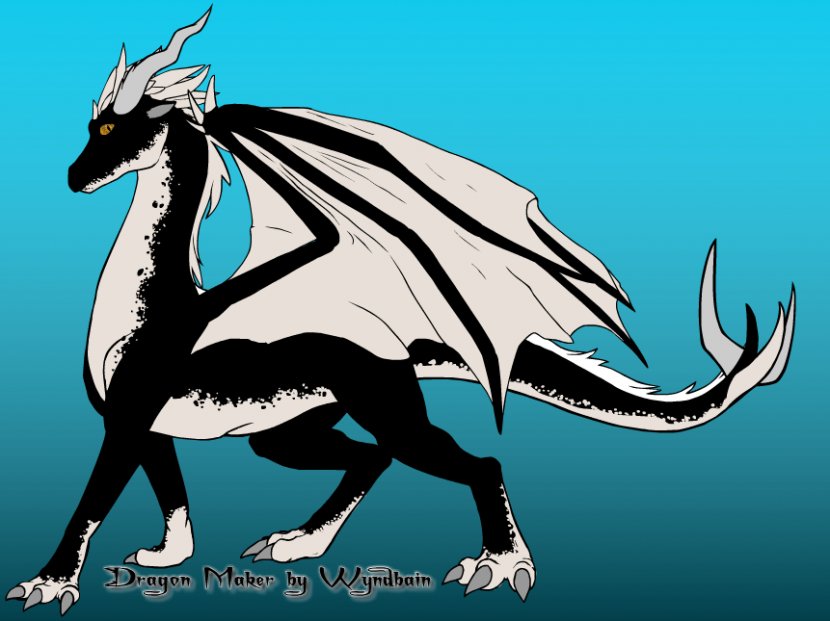 White Dragon Drawing Clip Art - Black And Transparent PNG