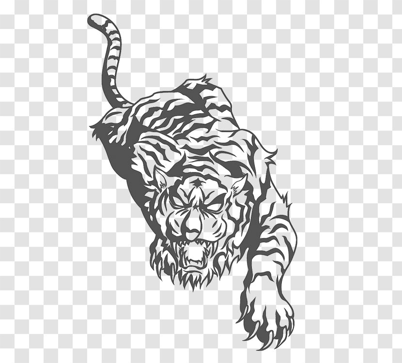 Tiger Sleeve Tattoo Black Panther Lion - And White Transparent PNG