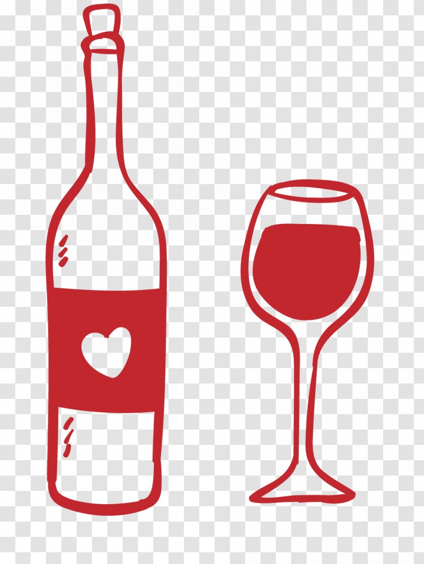 Red Wine Champagne Glass Vector Graphics - Stemware - Bottle Cartoon Transparent PNG