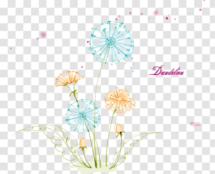 Drawing Watercolor Painting Colored Pencil Illustration - Flower - Flying Dandelion Creative Transparent PNG