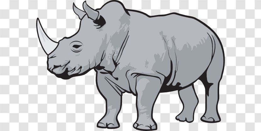 Rhinoceros Clip Art - Organism - Cartoon Rhino Transparent PNG
