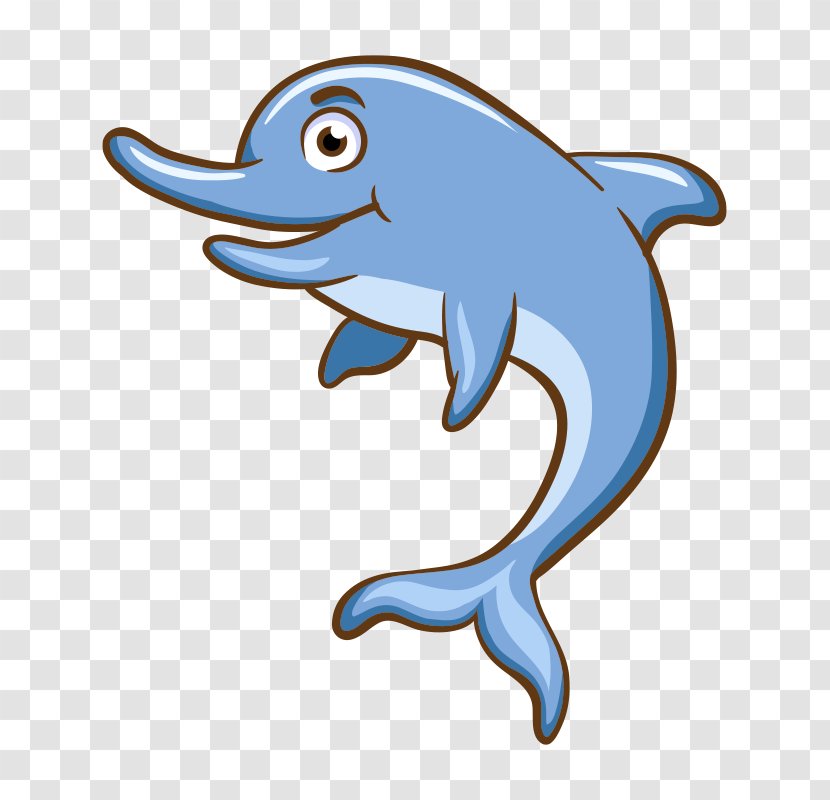 Aquatic Animal Cartoon Sea - Drawing - Cute Dolphin Transparent PNG