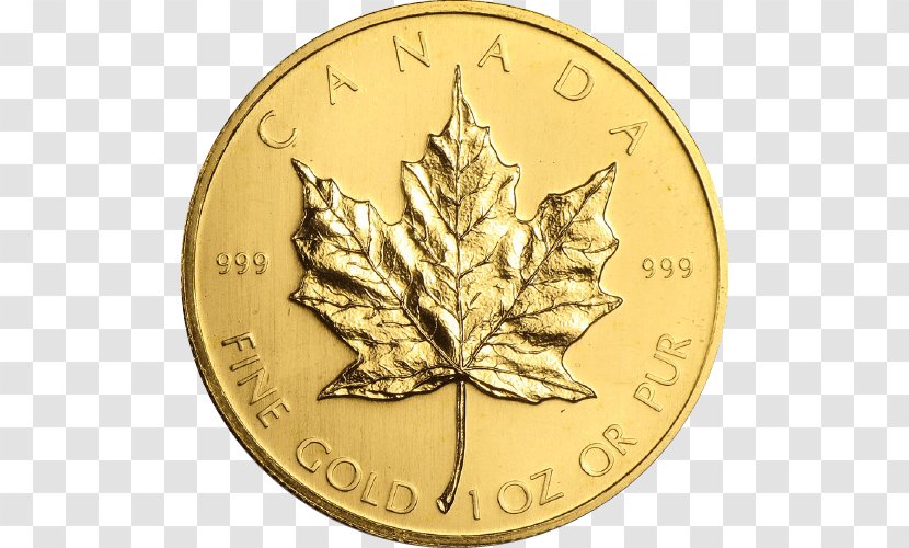 Canada Canadian Gold Maple Leaf Coin - Bullion Transparent PNG