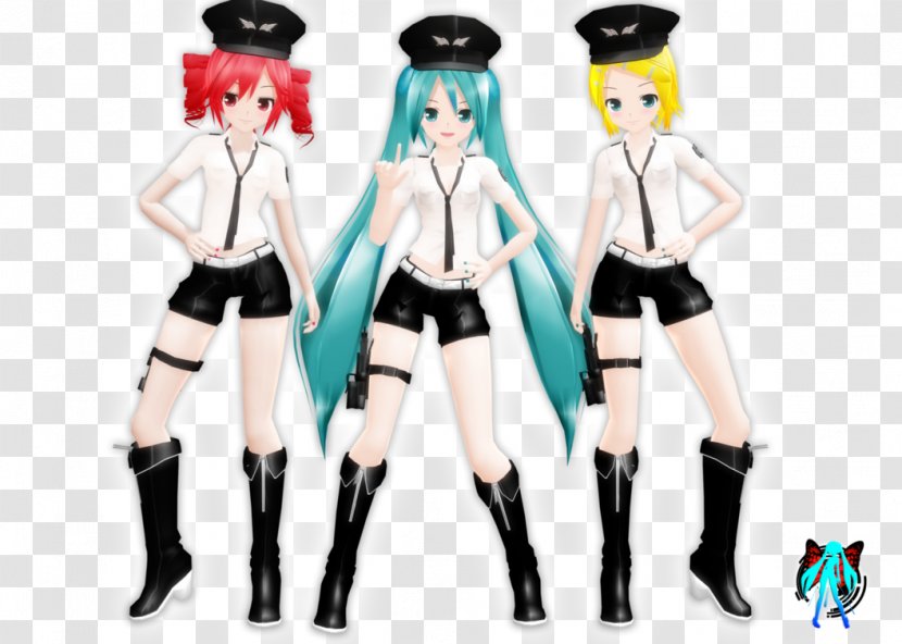 MikuMikuDance Hatsune Miku Police Officer Uniform - Cartoon Transparent PNG