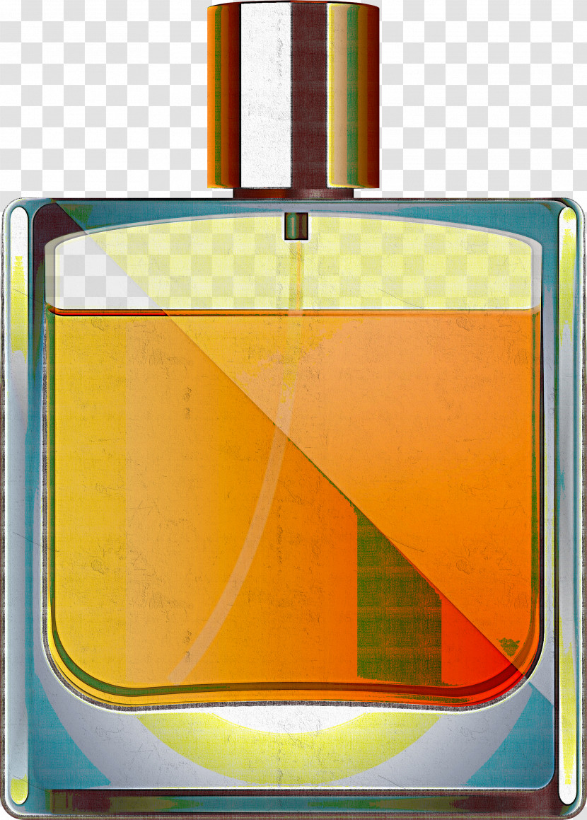 Perfume Yellow Liquid Glass Bottle Rectangle Transparent PNG