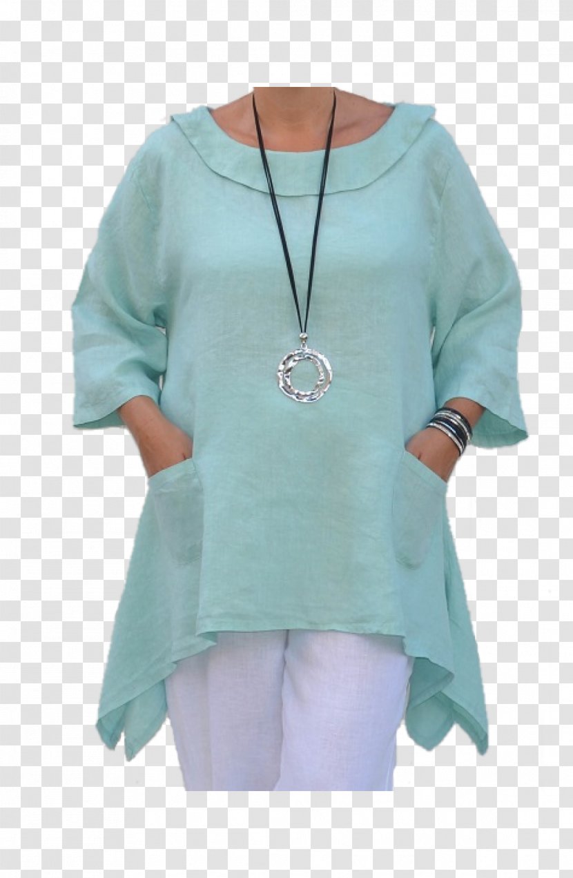 Sleeve T-shirt Tunic Blouse Clothing - Shoulder - Linen Transparent PNG