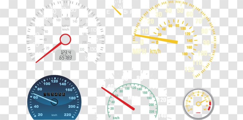 Car Dashboard Speedometer - Counter - Creative Auto Meter Transparent PNG