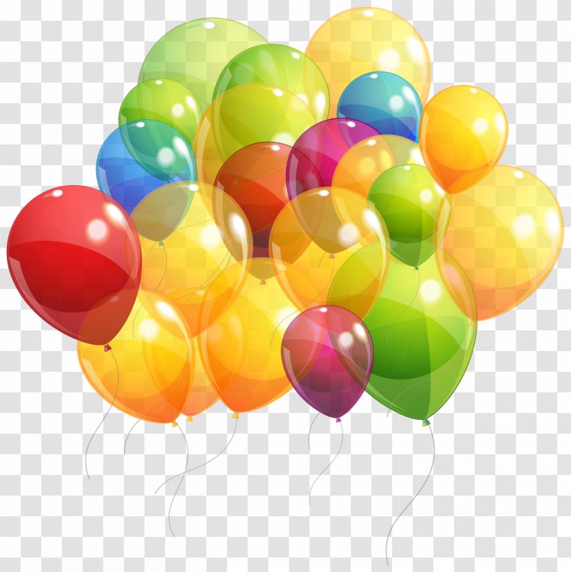 Yellow Balloon - Transparent Colorful Balloons Bunch Clipart Image Transparent PNG