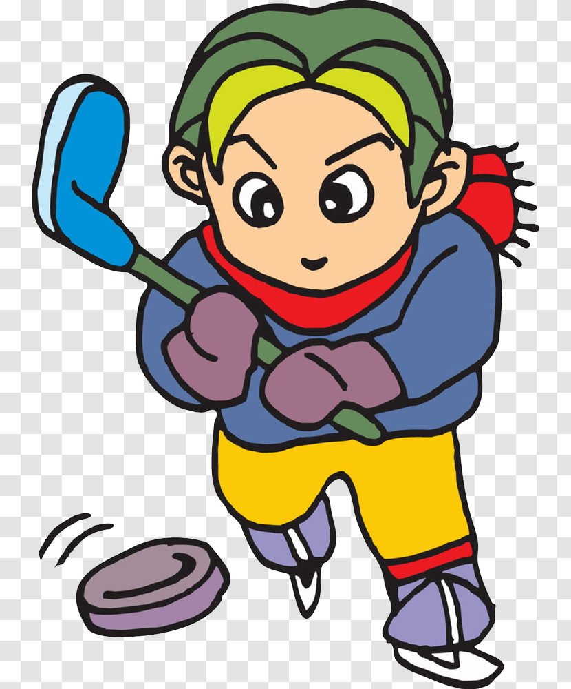 Cartoon Clip Art - Child - Boys Playing Ice Hockey Transparent PNG