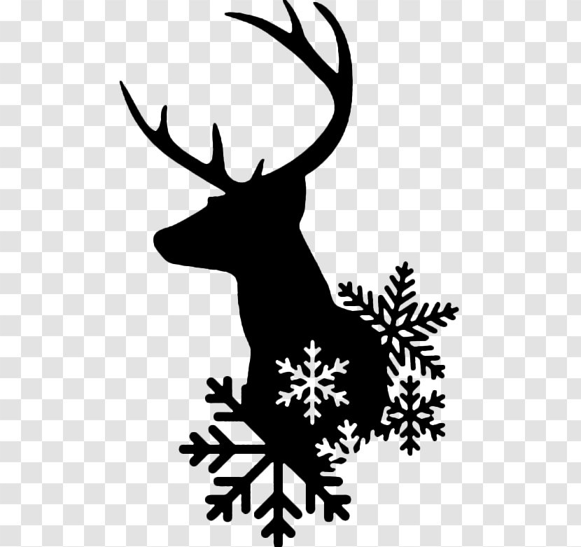 Reindeer Santa Claus Christmas Clip Art - Black And White Transparent PNG