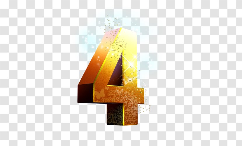 Numerical Digit Font - Triangle - 4 Transparent PNG