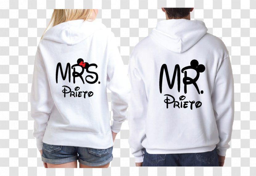 Minnie Mouse Mickey Hoodie Mrs. Mr. - Kiss - Just Married Transparent PNG