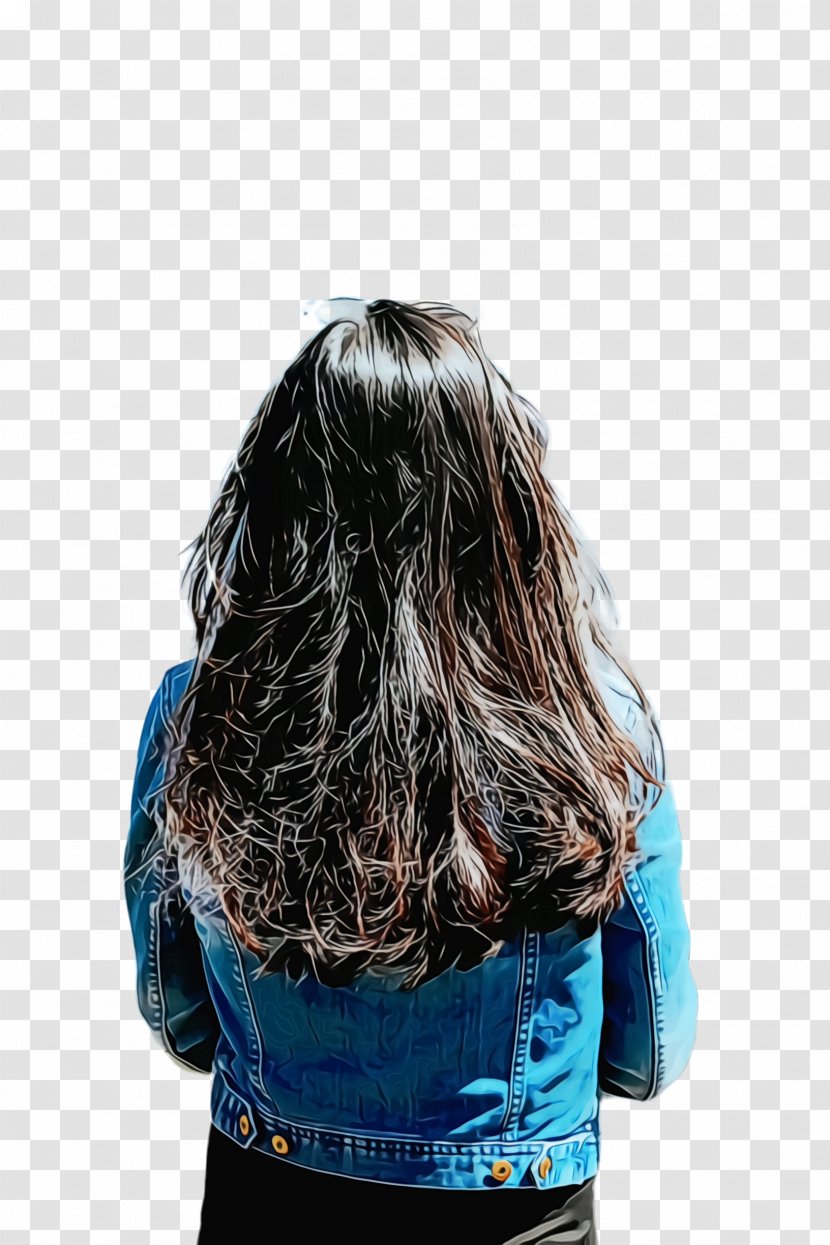 Hair Blue Turquoise Hairstyle Long - Wet Ink - Coloring Brown Transparent PNG