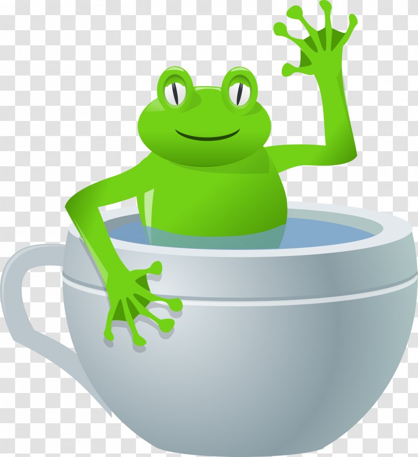 Frog Teacup Clip Art - Green Transparent PNG