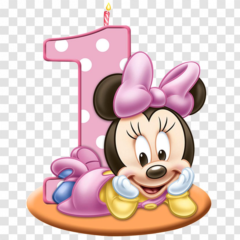 Minnie Mouse Birthday Cake Greeting & Note Cards Clip Art - Balloon - 1st Transparent PNG
