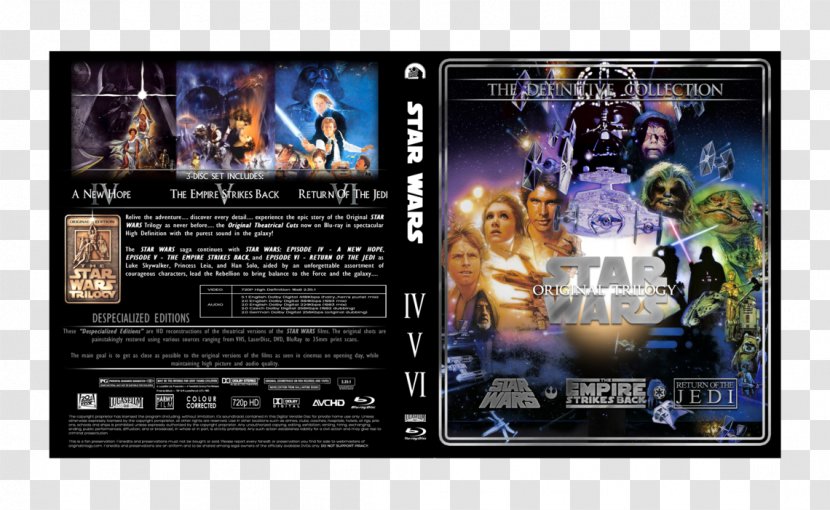 Blu-ray Disc The Star Wars Trilogy Harmy's Despecialized Edition Film - Sequel - Psd Template Transparent PNG