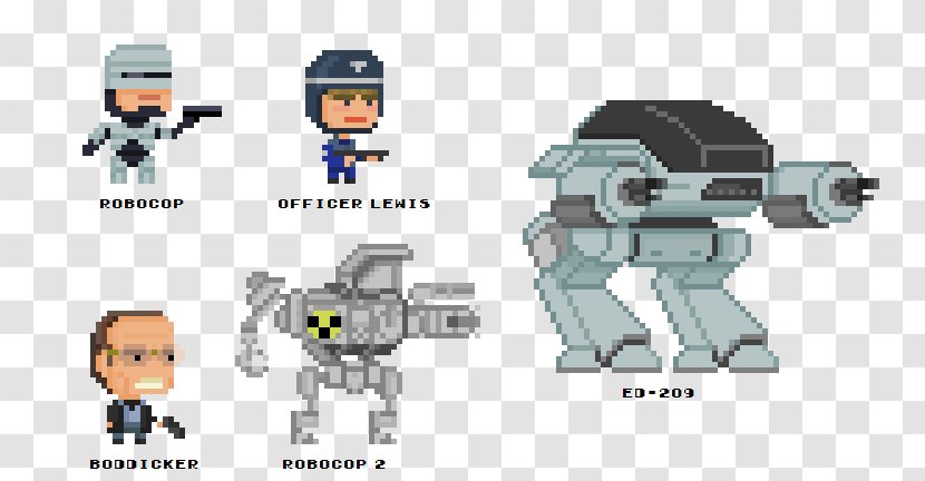 Robot ED-209 Raven Pixel Art RoboCop - Weapon - Robocop Transparent PNG