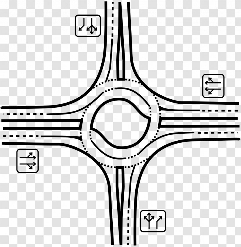 Roundabout Traffic Circle Road Intersection - Frame Transparent PNG