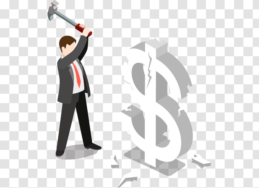 Money - Cartoon - Hit The Silver Business People Vector Transparent PNG