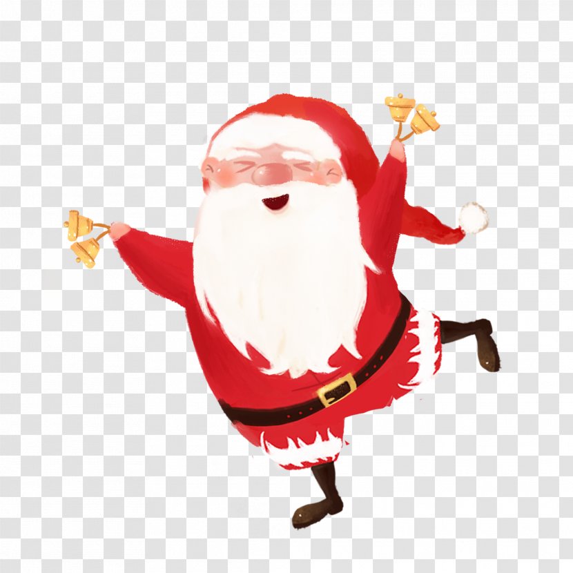 Santa Claus SantaCon Christmas Ornament Illustration - Santacon - Shaking The Bell Transparent PNG