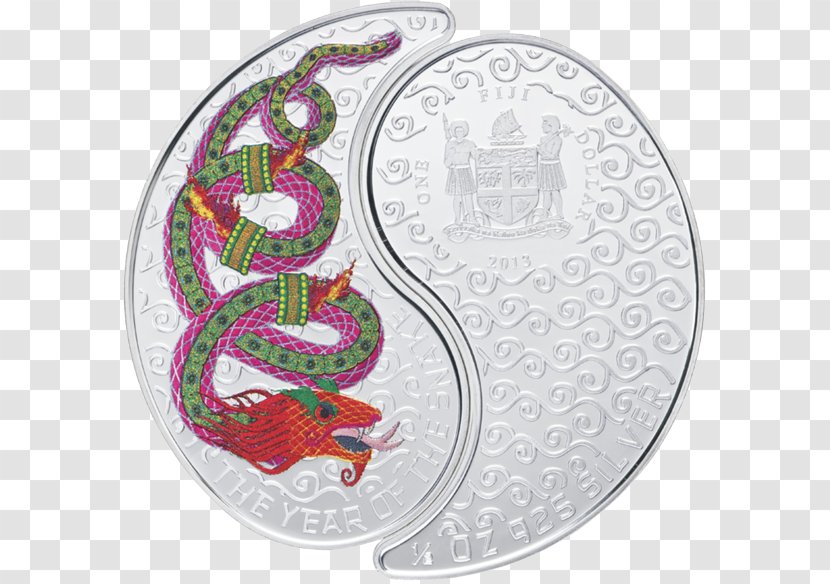 Silver Coin Snake Yin And Yang - Gold Transparent PNG